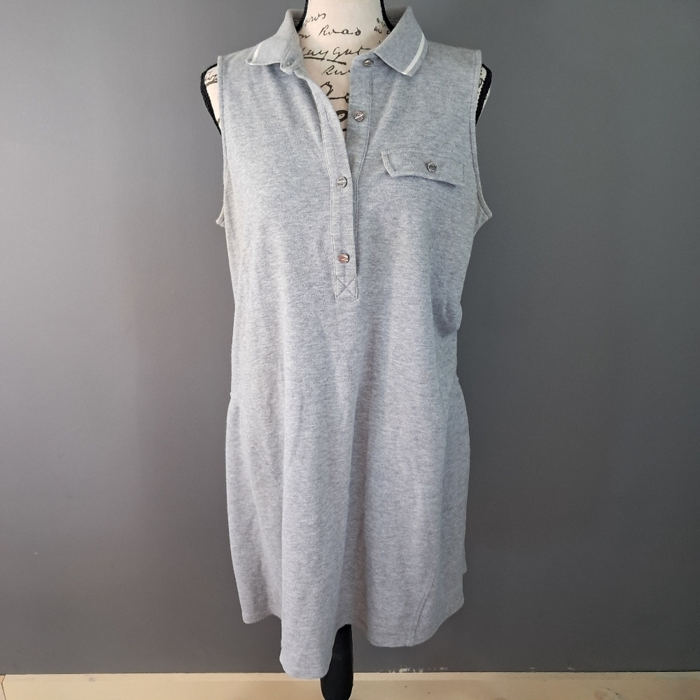 Michael Kors Women Gray Sleeveless Polo Dress Size Medium